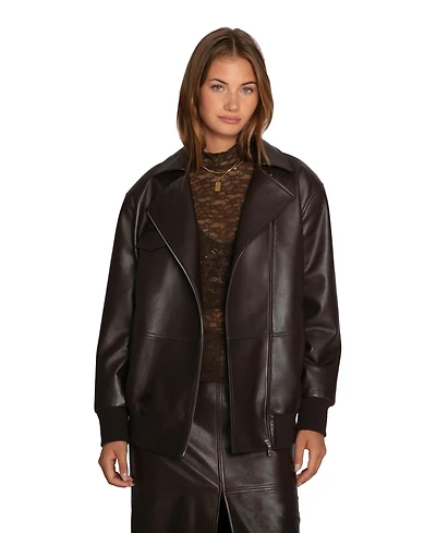 Belle & Bloom Women's Desert Moon Leather Bomber Jacket