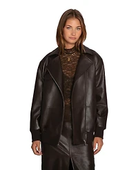 Belle & Bloom Women's Desert Moon Leather Bomber Jacket