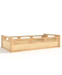 Streamdale Furniture Floor Platform Bed with Guardrails, Low Profile, No Box Spring Needed