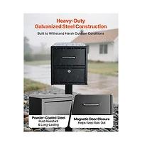 Sugift Post Mount Mailbox Anti-Pry and Anti-Theft Mailboxes for Outside Heavy Duty Lockable Mail