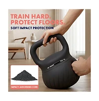 Squatz Soft Drop Kettlebell Set, 15/20/25 lb Cushioned Weights with Wide Grip Handles for Home Gym Workouts