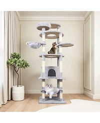 Streamdale Furniture 78.8" Cat Tree Tower with Large Condo, Hammock, and Scratching Posts