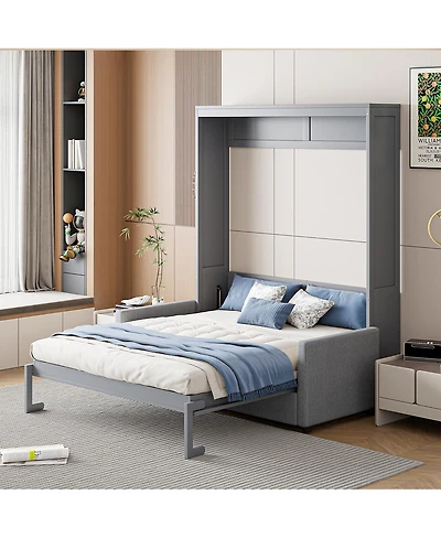 Streamdale Furniture Full Size Murphy Bed Wall Bed with Cushion