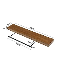 Tribesigns Floating Tv Stand for up to 65", Solid Wood Wall Mounted Tv Shelf, Mid Century Modern Media Console Entertainment Center