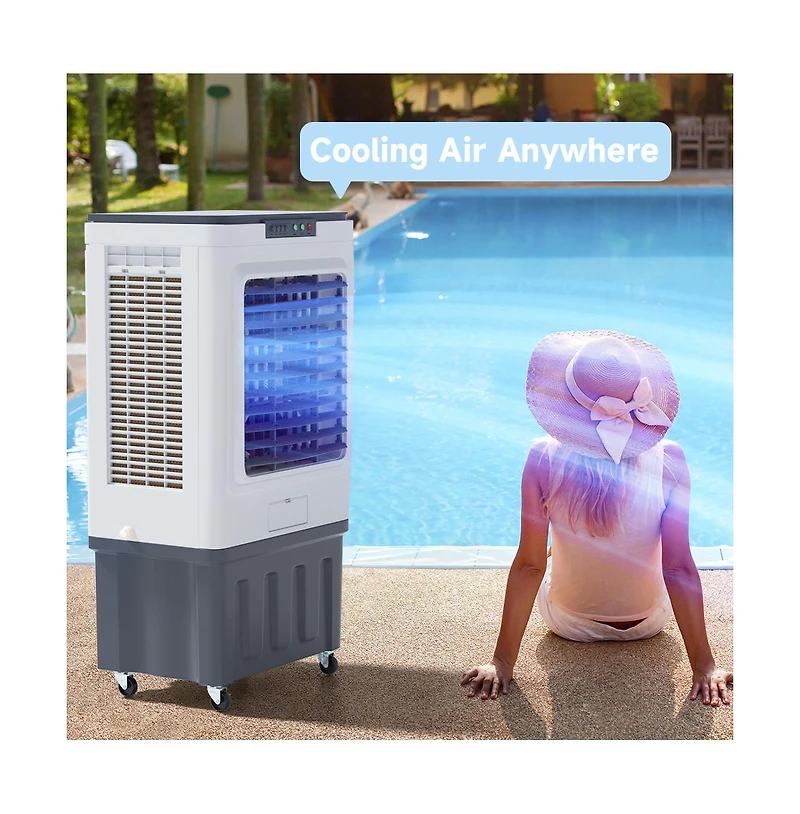 Topteng Evaporative Air Cooler for Outdoor – 3000 Cfm, 16 Gal Tank & 110° Oscillation