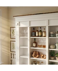 Homsee Wall Mounted Wine Glass Holder - 12-Tier Cup Display Rack for Kitchen, Bar, or Living Room | Rustic Organizer Shelf
