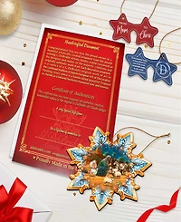 Designocracy Nativity Snowflake Wood Ornaments, Set of 3