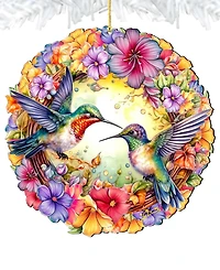 Designocracy Hummingbirds Wreath Christmas Ornament