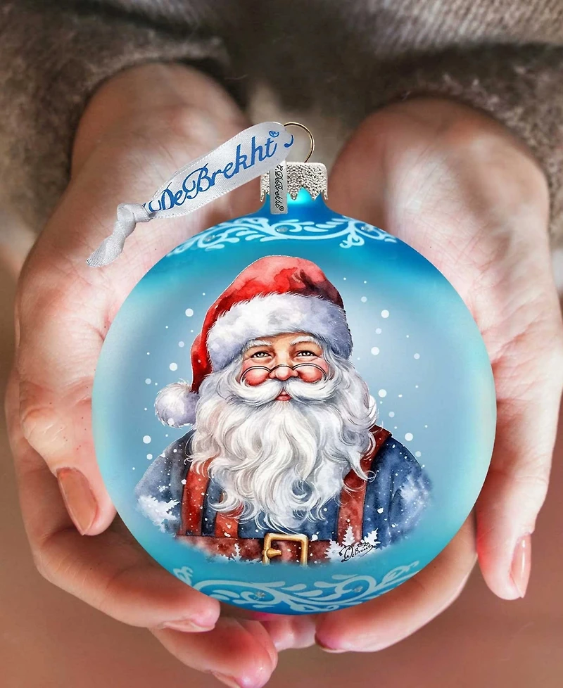 Designocracy Santa's Magical Presence Ball Christmas Mercury Glass Ornaments G. DeBrekht