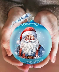 Designocracy Santa's Magical Presence Ball Christmas Mercury Glass Ornaments G. DeBrekht