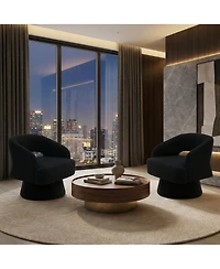 homfan Swivel Barrel Accent Chairs Modern Lounge with Hollowed Back Stable Base 360 degrees Rotation Comfy Vanity Chairs for Living Room Bedroom