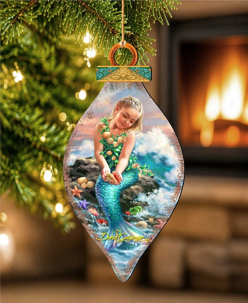 Designocracy by Dona Gelsinger Princess of The Sea Ornament and Cone Ornament, Set of 2 Each