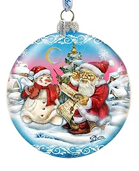 G.DeBrekht Limited Edition Oversized Retro Santa List Ball Glass Ornament