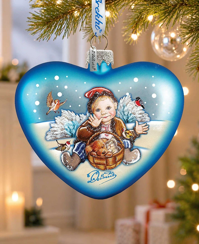 G.DeBrekht Winter Fun Hart Glass Ornament