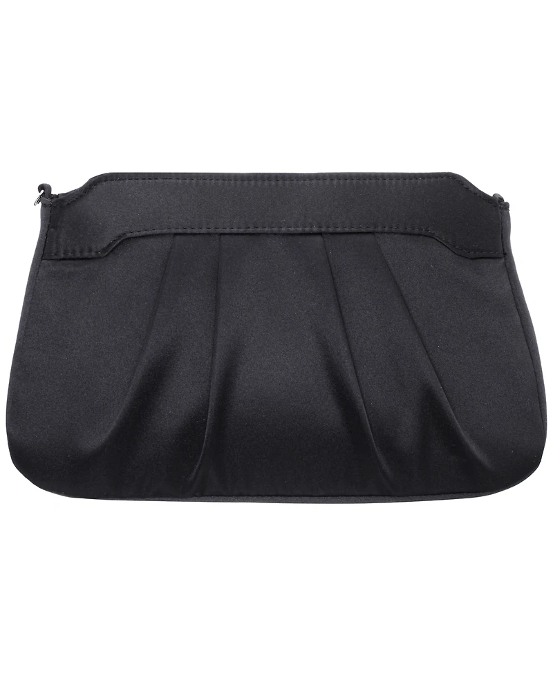 Nina Crystal Buckle Ornament Top Zipper Small Clutch Handbag
