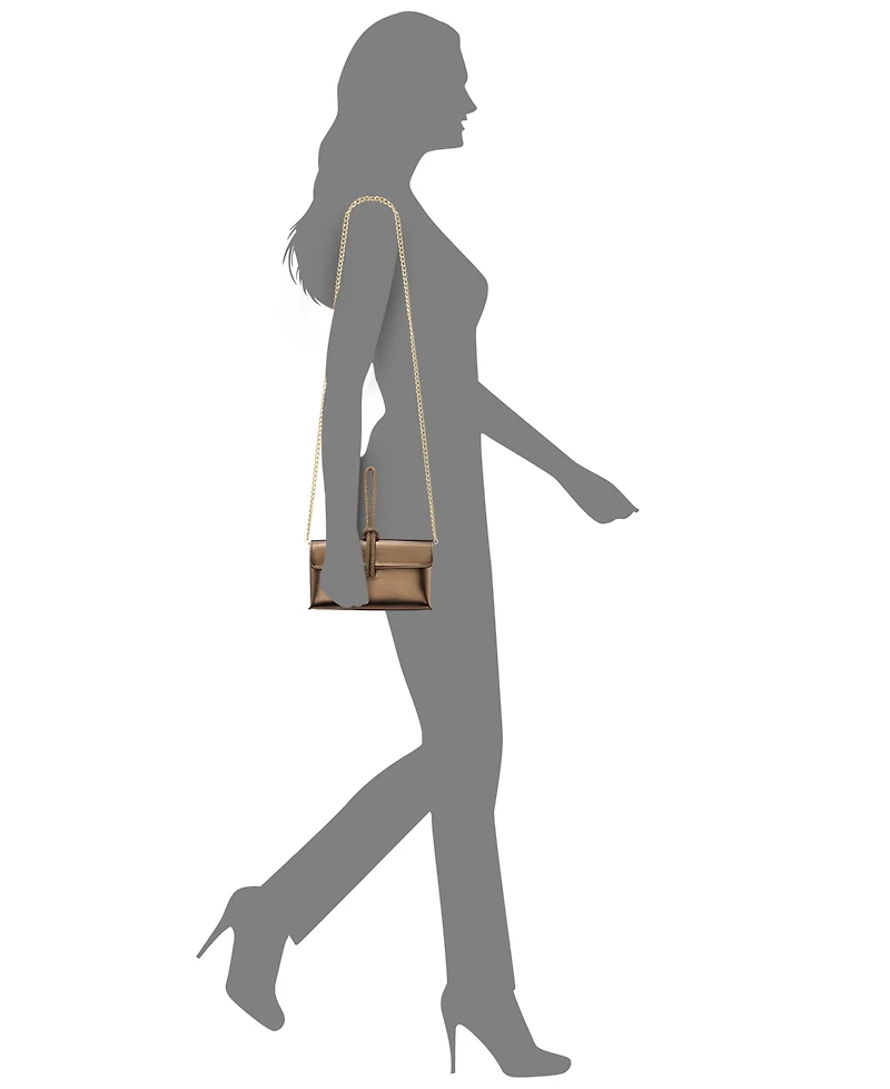 Nina Crystal Cord Handle Flap Small Handbag