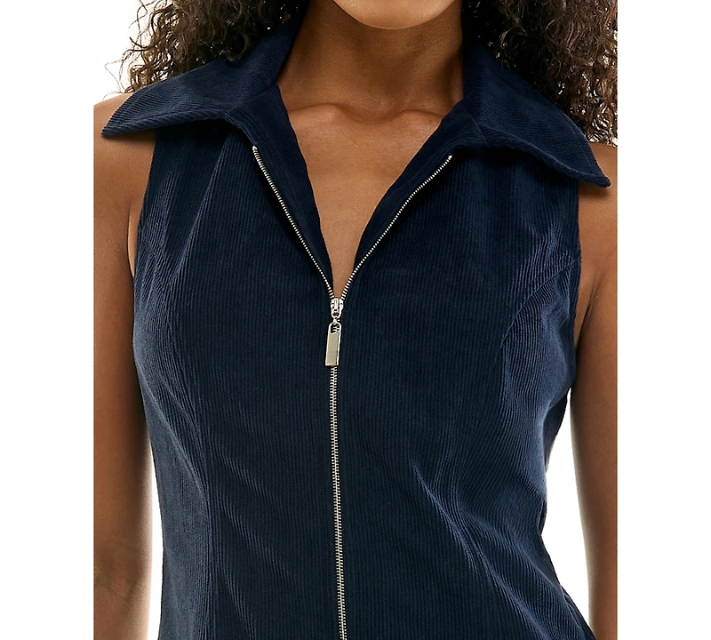 Seni & Cade Juniors' Sleeveless Collared Corduroy Dress