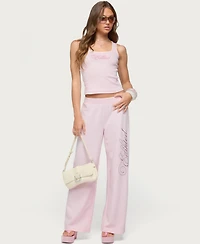 Edikted Women's Studio Rhinestone Sweatpants