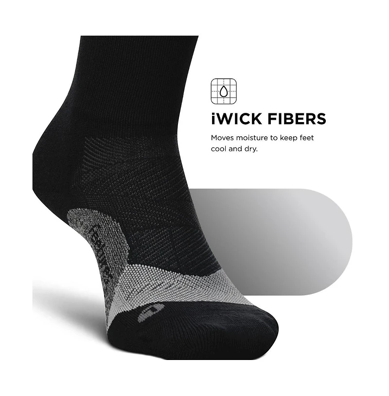 Feetures Men's Elite Light Cushion Mini Crew Sock - Sport with Targeted Compression