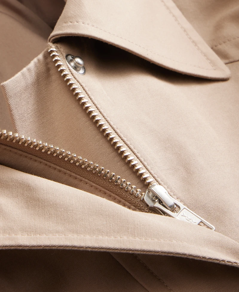 I.n.c. International Concepts Petite Cropped Trench Cotton-Blend Jacket, Macy's Exclusive