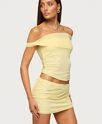 Edikted Women's Raquela Twist Off Shoulder Ruched Top