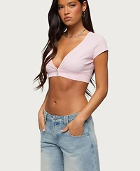 Edikted Women's Cecey Button Up Crop Top