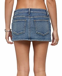Edikted Women's Seffie Low Rise Stretchy Denim Micro Skort