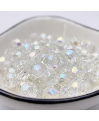 Sevorley 640Piece Set 8mm Acrylic Faceted Round Loose Beads for Diy Jewelry