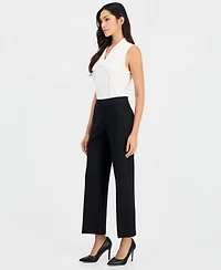 Anne Klein Essentials Petite Pull-On Mid-Rise Wide-Leg Pants