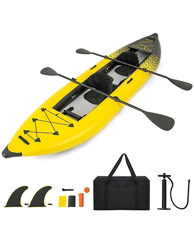 Sevorley Inflatable 2-Person Kayak Set with Aluminum Oars Pump and Repair Kit