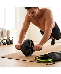 Sevorley Resistance Training and Ab Bundle with Tube Kit and Sturdy Ab Wheel