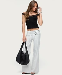 Edikted Women's Freyah Lacey Off Shoulder Top
