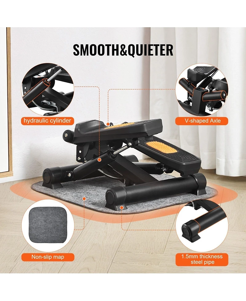Sevorley Mini Stair Stepper with Resistance Bands and Lcd Monitor for Home