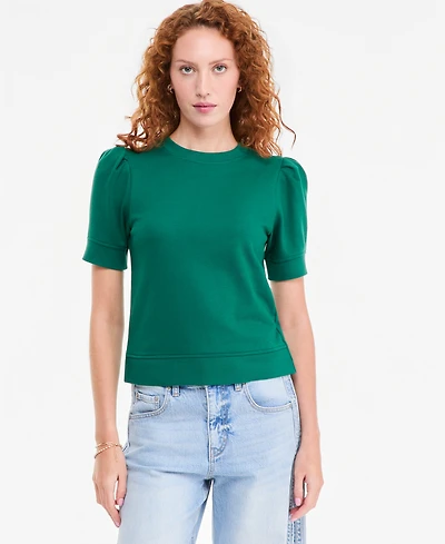 On 34th Women's Puff-Sleeve French Terry Sweatshirt, Macy's Exclusive
