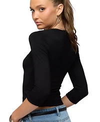 Edikted Women's Jamila Quarter Sleeve Top