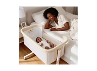 Kinder King Baby Bassinet Bedside Sleeper with Wheels, Adjustable Height and Mesh Sides