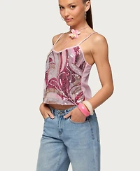 Edikted Women's Ceren Abstract Sequin Tank Top