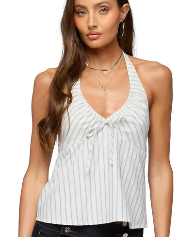 Edikted Women's Breya Striped Babydoll Halter Top