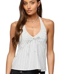 Edikted Women's Breya Striped Babydoll Halter Top
