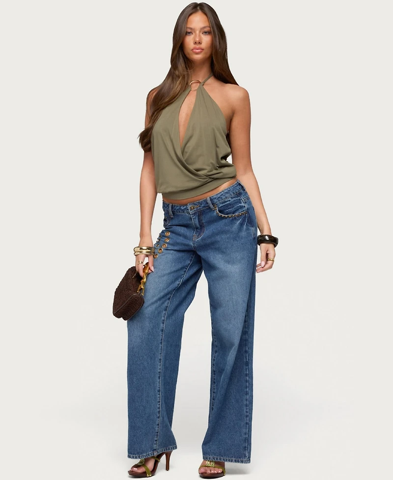 Edikted Women's Metta Ring Cutout Halter Top
