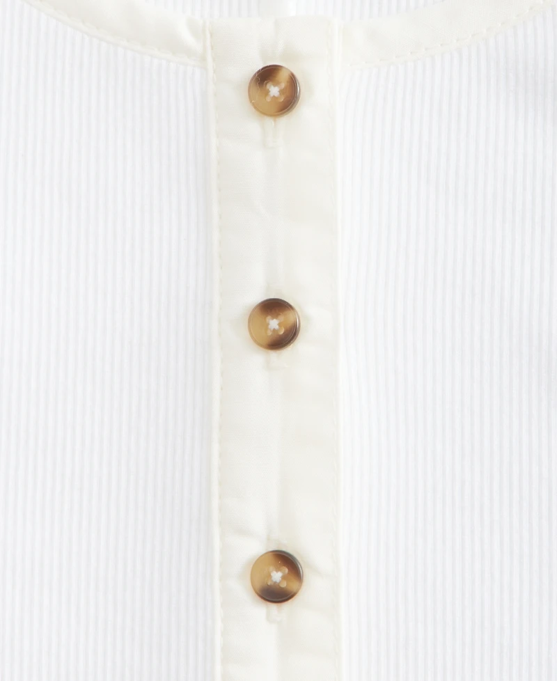 On 34th Women's Long Sleeve Ribbed Henley Top, Macy's Exclusive