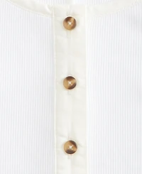 On 34th Women's Long Sleeve Ribbed Henley Top, Macy's Exclusive