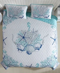 Carribbean Joe Coastal 3-Piece Quilt Set, Full/Queen