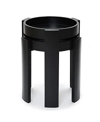 LuxenHome Black Nesting Side Tables Set of 2, Round Mdf End Tables for Living Room, Painted Finish