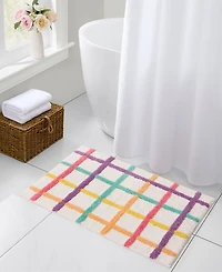 Hallmark Chromatic Grid Cotton Rich Bath Rug, 20" x 30"
