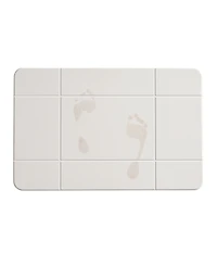 Vcny Home Carved Grid Diatomite Stone Bath Mat, 16" x 24"
