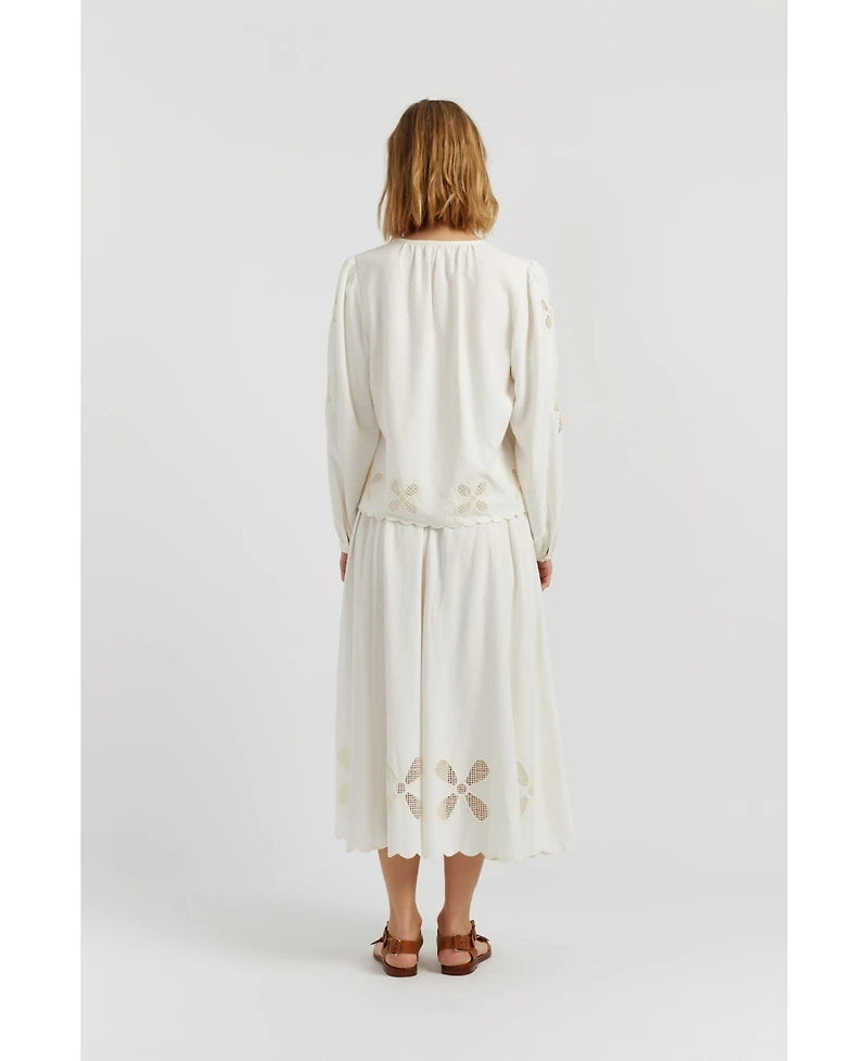 Chinti & Parker Women's Linen-Blend Broderie Blouse
