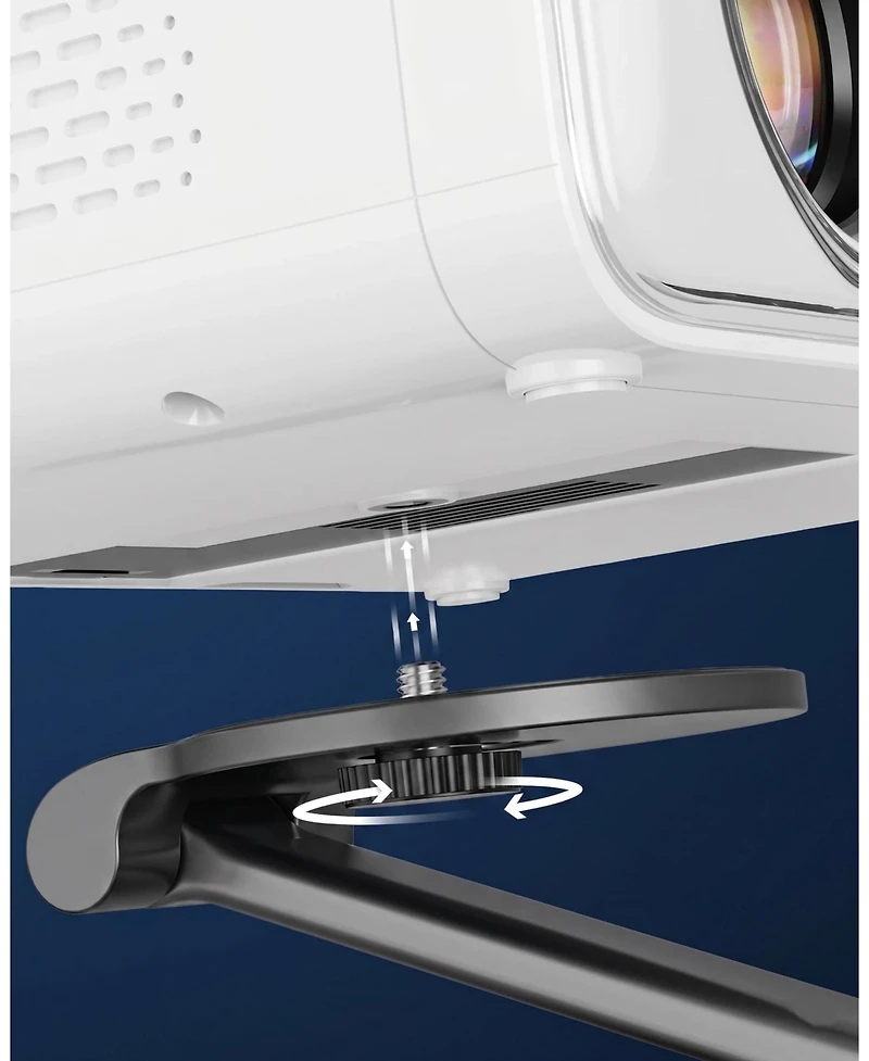 Aurzen Mini Foldable Projector Stand, 180degree(s) Rotation, 1/4-Inch Screw, Ultra-Compact Design, Compatible with Most Projectors (Stand Only)