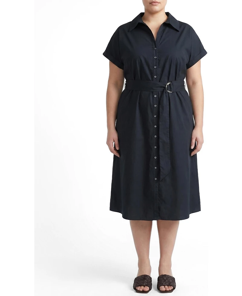 Universal Standard Plus Sandy Stretch Poplin Shirtdress