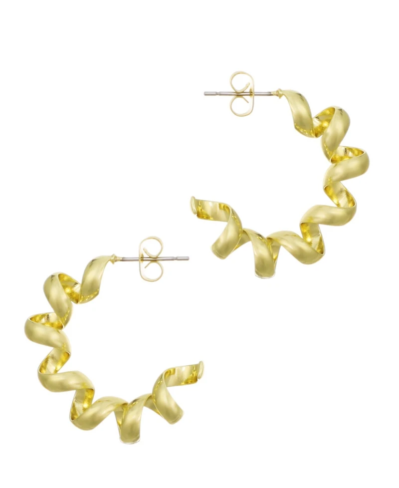 Adornia Gold Lightweight Coil Hoop Earrings
